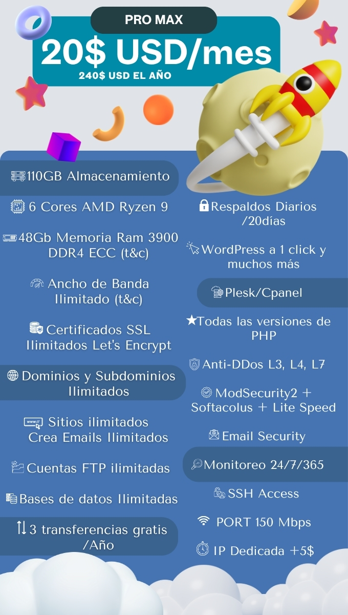 PLANES DE HOSTING WEB, SERVIDORES DEDICADOS, BUSCA TU DOMINIO.COM, VPS CLOUD (3)