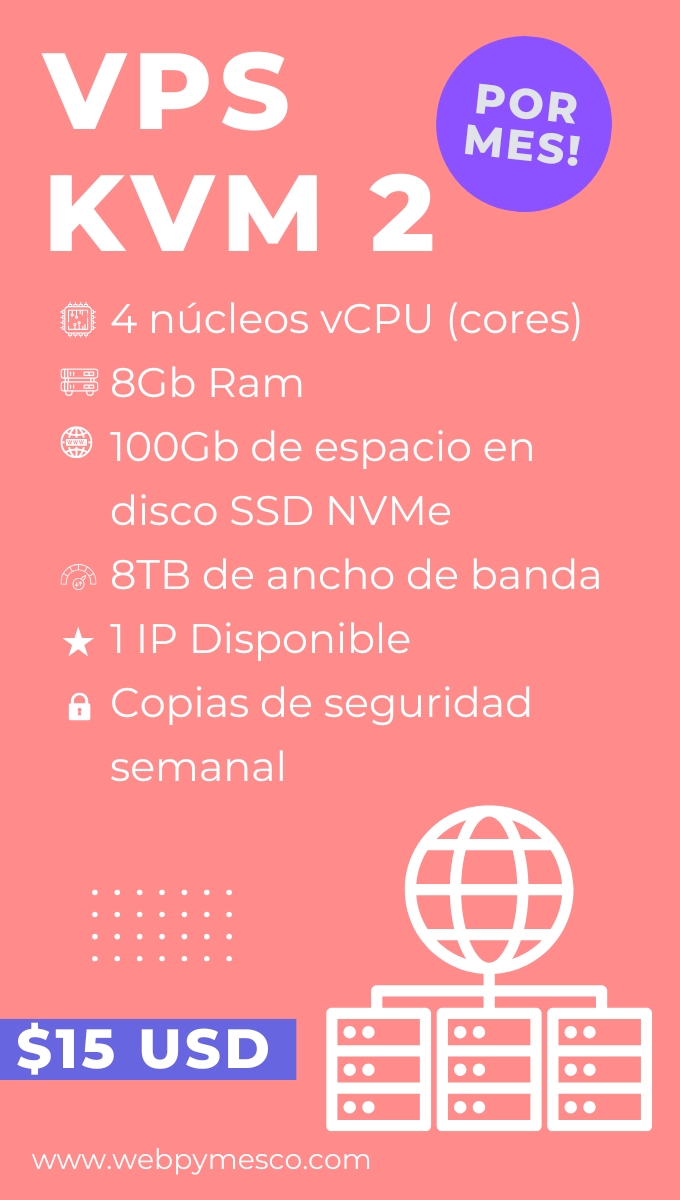 Servidor VPS dedicado hosting vps web administrador de sitios web en la nube 1.1