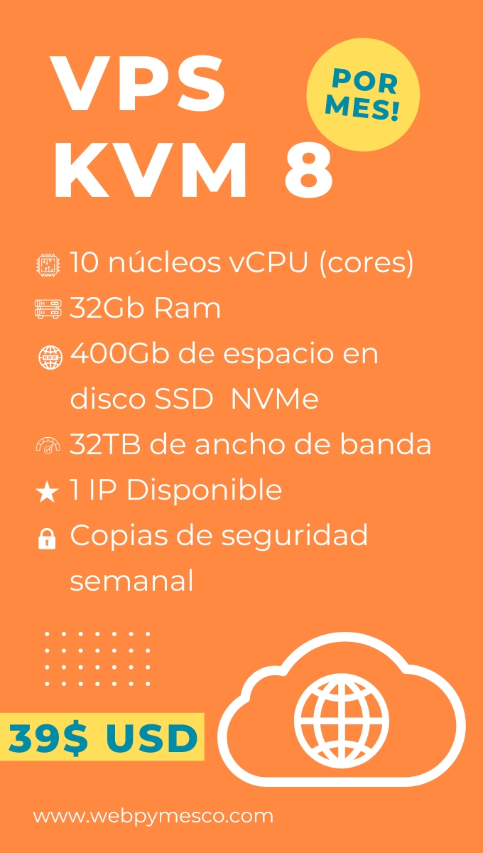 Servidor VPS dedicado hosting vps web administrador de sitios web en la nube 3.3